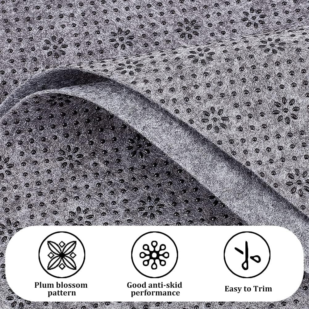 Tufting Backing Fabric Non-Slip Tufting Cloth Thick Final Backing Fabric Primary Tufting Cloth Felt Fabric with Plum Blossom Pattern for Tufting Carpet Rug Making Supplies Gray DIY