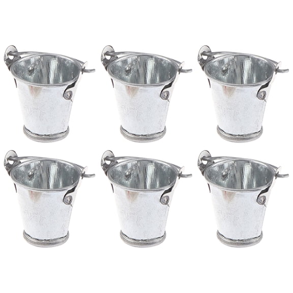 STRANDCHIC 6pcs Miniature Metal Buckets for Garden Accessories, Dollhouse Decor, Craft Supplies, Fun Learning Toys
