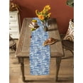 thumbnail image 5 of nqOlkjepod Blue Garden Table Runner 120 Inches Long Farmhouse Dress Scarves, Modern Art Building Trees Boat Landscape Dining Tablerunner for Coffee Table/Kitchen Island/Party Décor, 13" x 120", 5 of 8