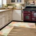 thumbnail image 4 of Boho Kitchen Rugs and Mats Set of 2, Non Slip Backing Pink Kitchen Rug Mid Century Modern Decor Seasonal Farmhouse Abstract Tropical Leaves Bohemian Low-Profile Kitchen Floor Mat 17"X47"+17"X30", 4 of 5