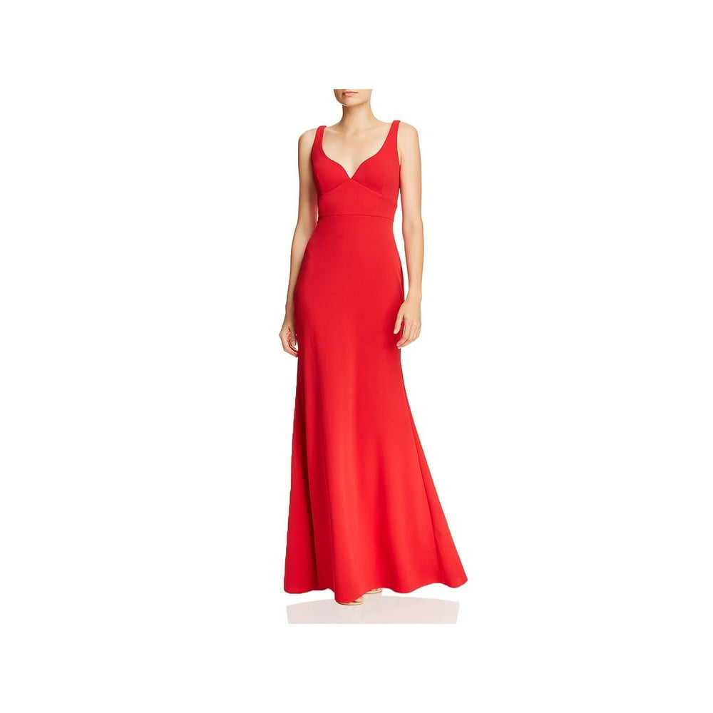 betsy and adam v neck gown