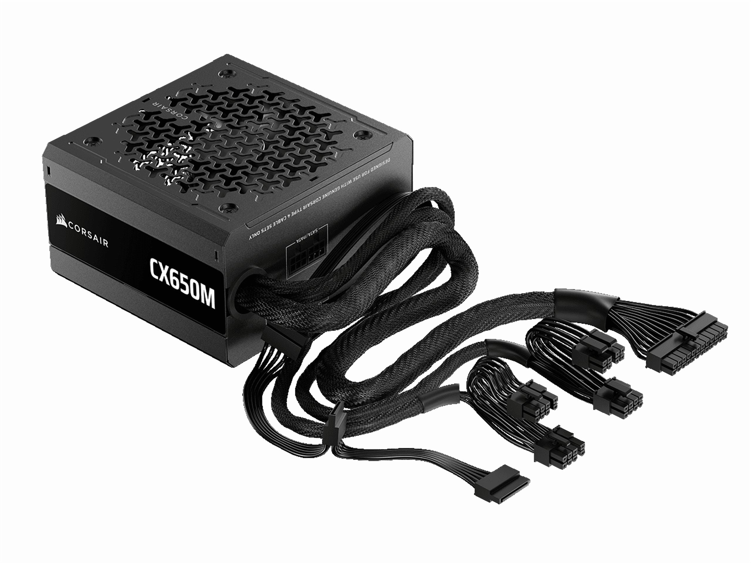 Corsair CX650M (2025) Semi Modular ATX 3.1 PCIe 5.1 Low-Noise 650W Power Supply with 12V-2x6 Cable – Cybenetics Bronze Efficiency, LLC Topology, 105°C Capacitors – Black