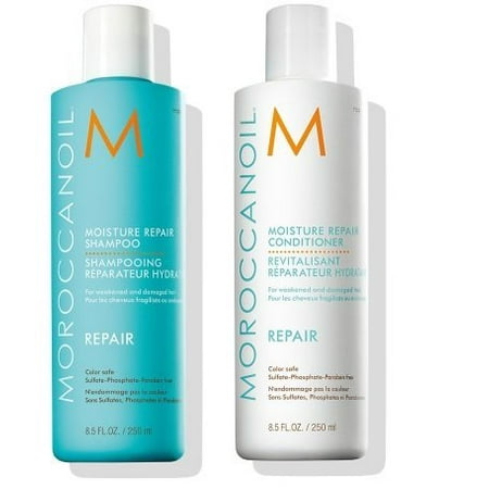 Moroccanoil Moisture Repair Shampoo & Conditioner Combo Set (8.5 oz (Best Hair Repair Shampoo And Conditioner)
