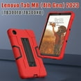 thumbnail image 3 of ELEHOLD Rugged Hybrid Case for Lenovo Tab M8 (4th Gen 2023), Tri-Layers Hard PC Soft Silicone Hidden Kickstand Anti-Scratch Shockproof Heavy Duty Case for Kids Men Women,Red+Black, 3 of 10