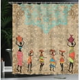 thumbnail image 4 of Ambesonne Vintage Shower Curtain, Folkloric Boho African, 69"Wx70"L, Seafoam Cocoa, 4 of 5