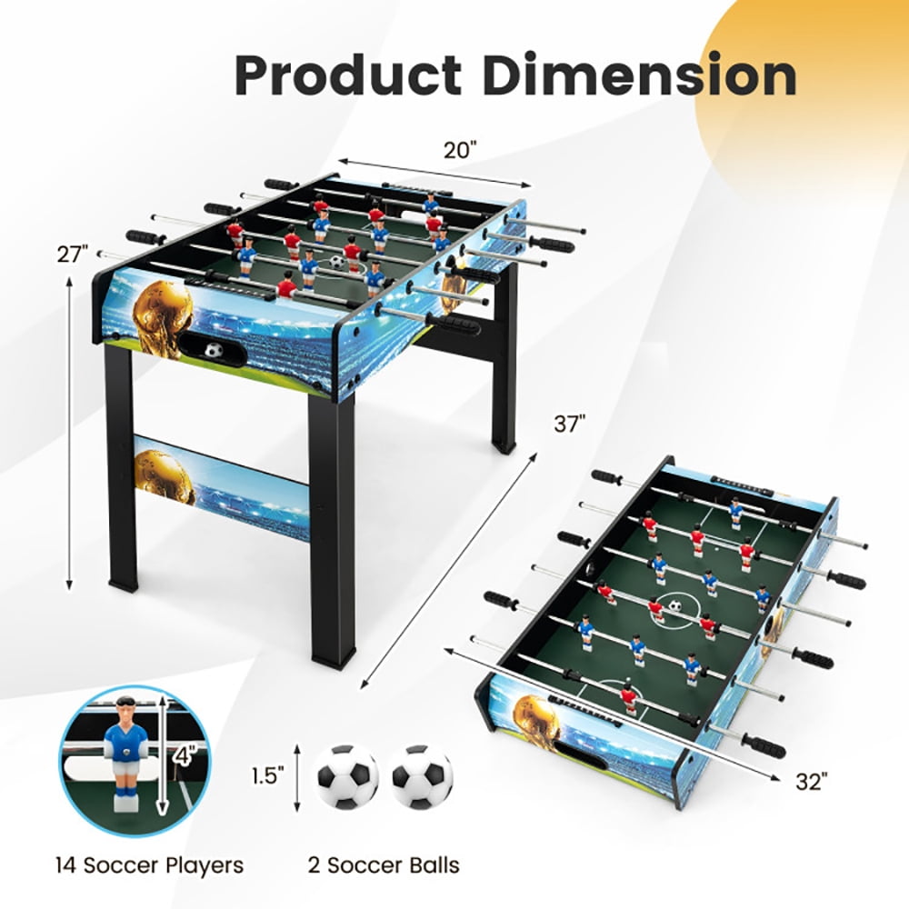 CIPACHO 37 Inch Mini Foosball Table with Score Keeper and Removable Legs, Indoor Kids Game Table, Gifts for Boys and Girls Aged 6-16