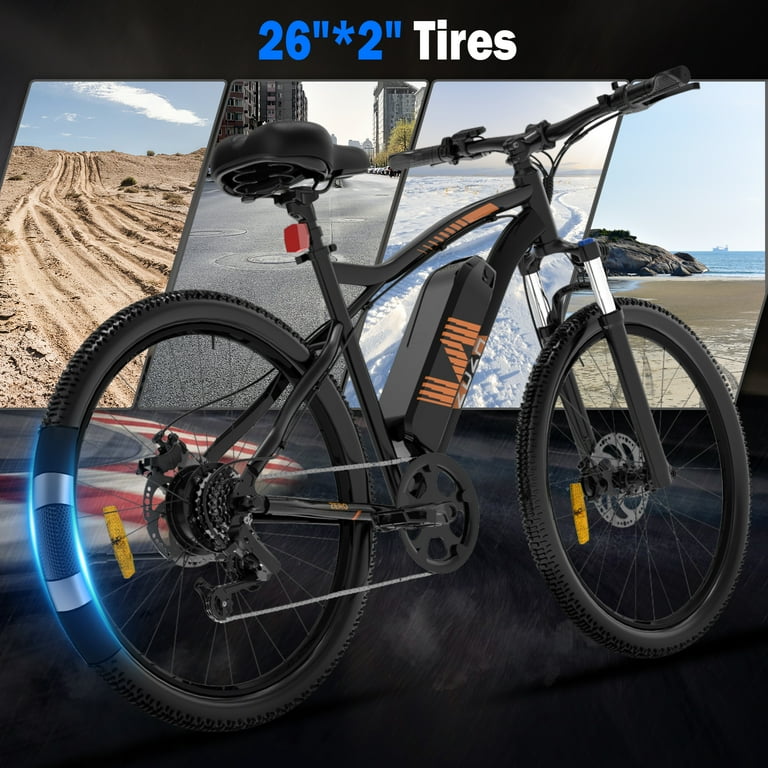 ZDZA Electric Bike 26”, 1000W Peak Motor E-Mountain Bike, 22MPH