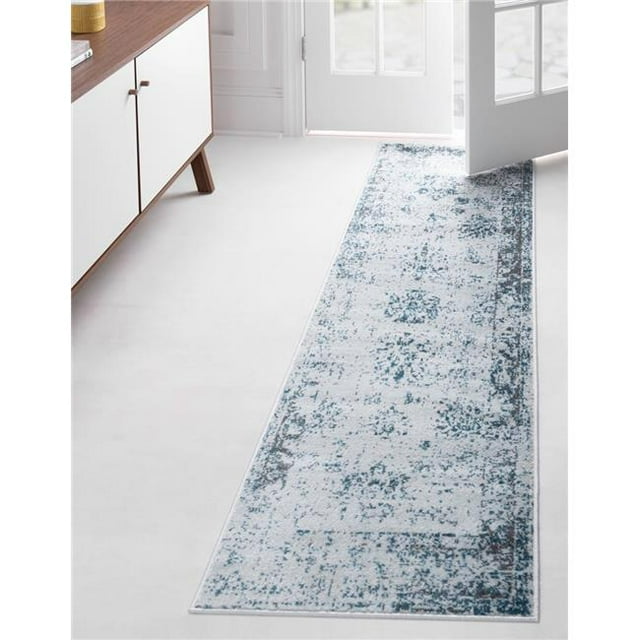 Unique Loom 3134066 2 ft. x 6 ft. 7 in. Casino Sofia Runner Rug, Light Blue