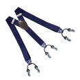 thumbnail image 2 of Tirantes elásticos ajustables con clip para hombre, para evitar resbalones, con 6 clips en forma de Y, para trajes, color azul marino, 2 of 12