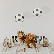 Raindrops White Soccer Paper Lanterns for Party Decoration with Paper and Iron Material 3pcs