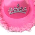 thumbnail image 6 of Travelwant Pink Cowboy Hat for Girls - Sparkly Cowgirl Hat with Sequins and a Dazzling Tiara - Cute Cowgirl Birthday Party Hat for Girls - Fun Shiny Cowgirl Costume Accessory, 6 of 7