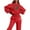 Red, variant on Womens Two Piece Sweatsuits Long Sleeve Heart Graphic Print Hooded Sweatshirts and Pants Oversized Matching Set Fall Winter Casual Tracksuit