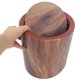 thumbnail image 4 of Bote de basura de grano de madera con tapa abatible Bote de basura redondo Contenedor de basura Cestas de papel de basura Titular Cesto de lavandería para sala de estar Cocina, 4 of 5