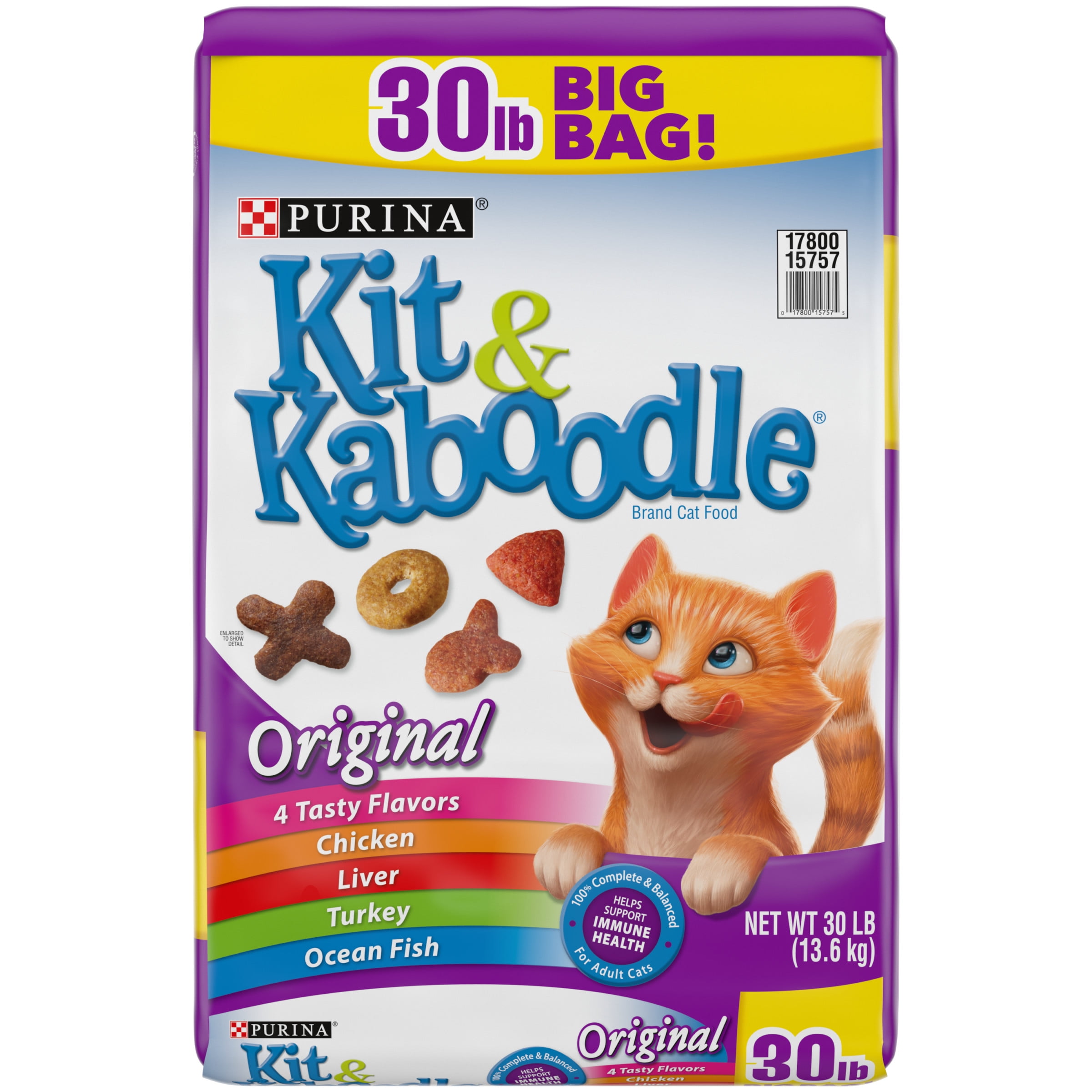Purina Kit & Kaboodle Origina Dry Cat Food, 30 lb Bag