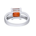 thumbnail image 5 of AFFY Princess Cut Red Simulated Garnet & White Cubic Zirconia Cocktail Ring in 14k White Gold Over Sterling Silver Ring Size - 4, 5 of 6
