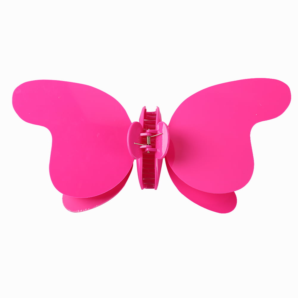 3 Hair Claw Clips Clamp Butterfly Style 40mm Ladies Plastic Mini Grip Jaw Set 