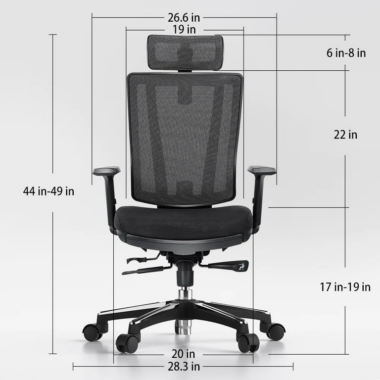 OdinLake Ergonomic Office Chair Mesh,Seat Depth Adjustable Home Office Desk  Chairs High Back with Lumbar Support,Computer Swivel Task Chair with
