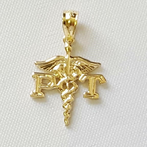 14K Yellow Gold PT (Physical Therapy) Medical Pendant