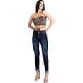 thumbnail image 4 of Kancan - Women's High Rise Button Fly Distressed Super Skinny Jeans - kc7113 ST, 4 of 10