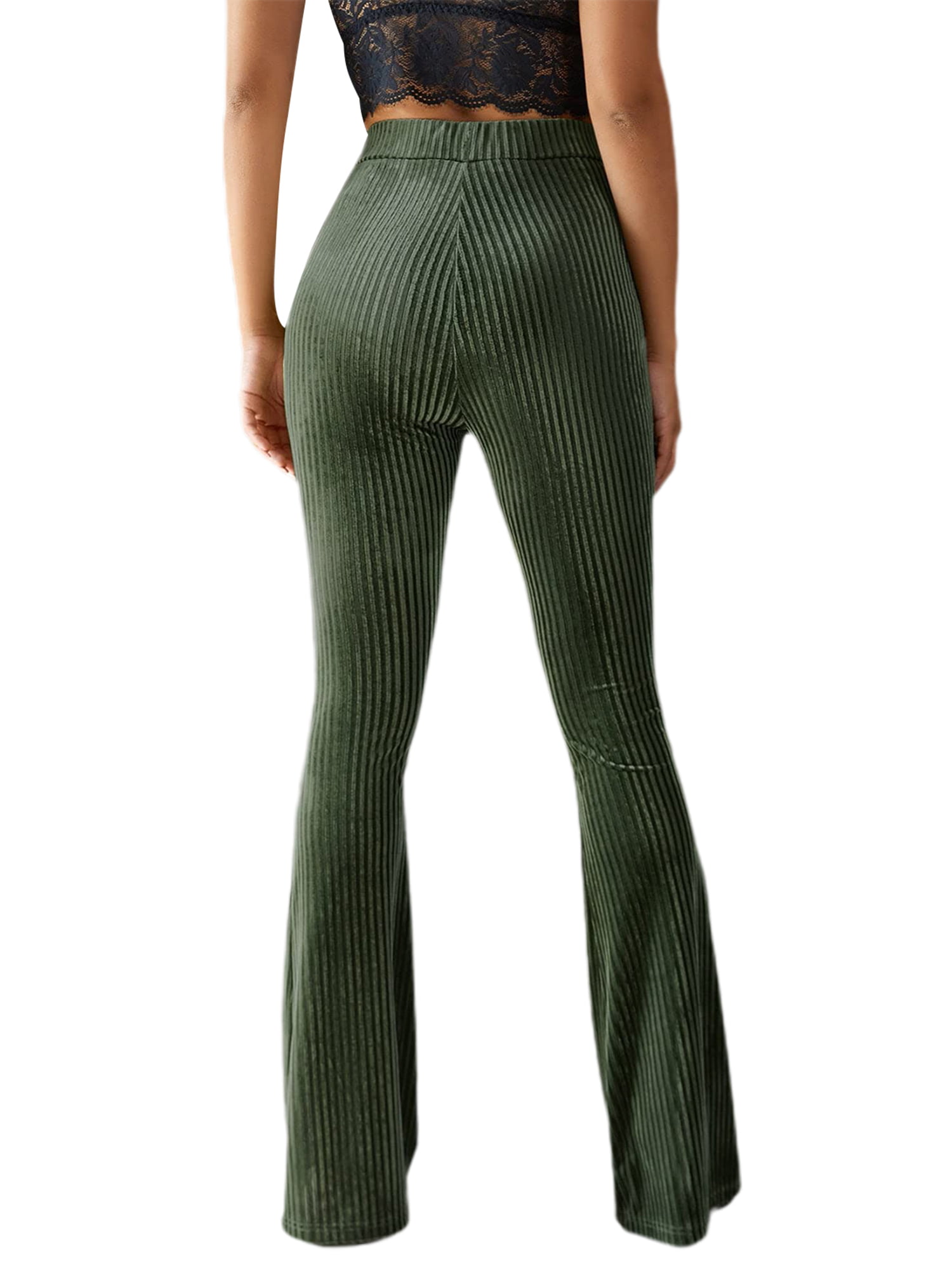 AdoDanep Corduroy Pants Women Plus Size Wide Leg Bell Bottoms Skinny  Bootcut Pants Casual Pull On Trousers Yoga, Green, Small : :  Clothing, Shoes & Accessories