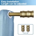 thumbnail image 3 of Urbanest Adjustable Single Curtain Rod Set Bamboo Finials – 1 - Inch Diameter, With Renaissance Gold Rod, 84–120 Inches, 3 of 6