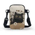 thumbnail image 2 of HELLHERO Cat and Daisy Pattern Shoulder Bag, Polyester with Zipper for Unisex, 2 of 7