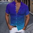 thumbnail image 2 of Playeras Y Camisas Para Hombre Hombres Casual Manga corta Primavera Verano Turndown Neck 3D Impreso Camisas Moda Top Blusa Camisas (Blue, S), 2 of 4