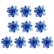 thumbnail image 1 of Injueey 10 piezas de flores artificiales de Navidad con purpurina Poinsettia diseño hueco flor falsa DIY artesanía boda hogar Kits de decoración para fiestas azul, 1 of 6