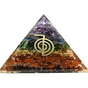 7 Chakra Crystal Orgone Pyramid, Organite Pyramid Reiki