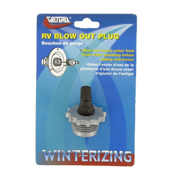 Valterra P23508VP Gray RV Blow-Out Plug with Shrader Valve