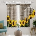 thumbnail image 5 of Sunflower Kitchen Curtains 63 Inch Length Wooden Board Window Curtains Over Sink Set of 2, Summer Curtain for Bedroom Living Room, Farmhouse Vintage Kitchen Decor 42x63 Inch, 5 of 6