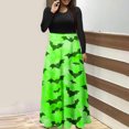 thumbnail image 2 of Long Sleeve Dress,3/4 Sleeve Dress for Women,Womens Fashion Printed Long Sleeve Round-Neck Pullover Patchwork Dress,Dress for Women Casual,Dress with Sleeves, 2 of 5