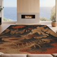 thumbnail image 2 of Design&I 2'x3' Washable Throw Rug Low Profile Daily Traffic Ready Accent Burnt Orange Black Gothic Landscape Skull Motif Eerie Mountain and River Design Dark for Hallway, Laundry Room, 2 of 7