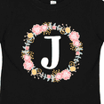 thumbnail image 4 of Inktastic Monogram Letter J Floral Rose Wreath Girls Toddler T-Shirt, 4 of 5