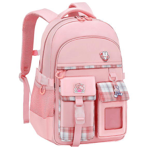 KIVDIT School Backpack for Girls,Fashion Waterproof Kids Teens Bookbag Large Capacity School Bag,Pink