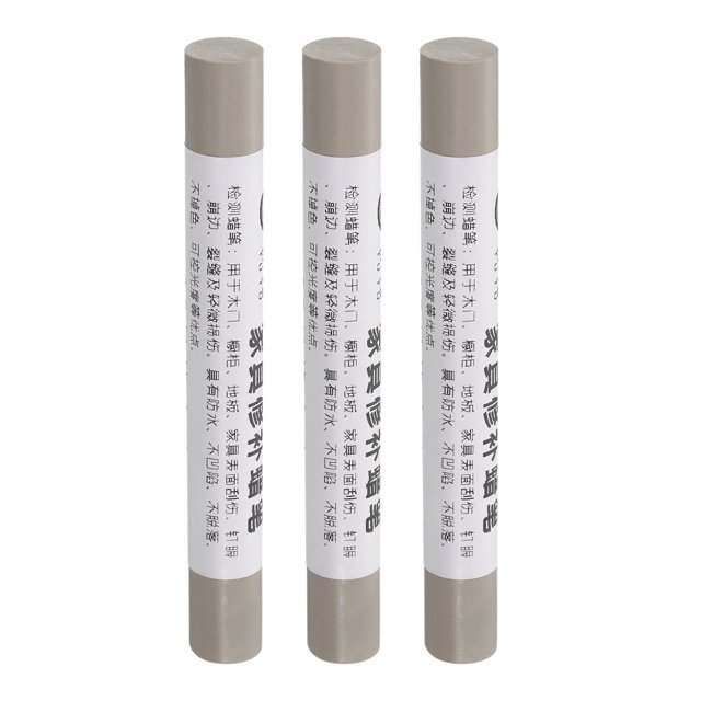 Crayones de reparación de muebles, barra de cera, 3 marcadores de retoque, gris claro