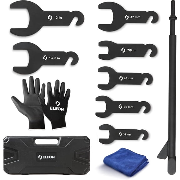 Eleon Pneumatic Fan Clutch Removal Tool Kit - 8 PCS Powder-Coated Carbon Steel Fan Clutch Wrench Set Compatible w/ Ford, GM, Chrysler & Jeep