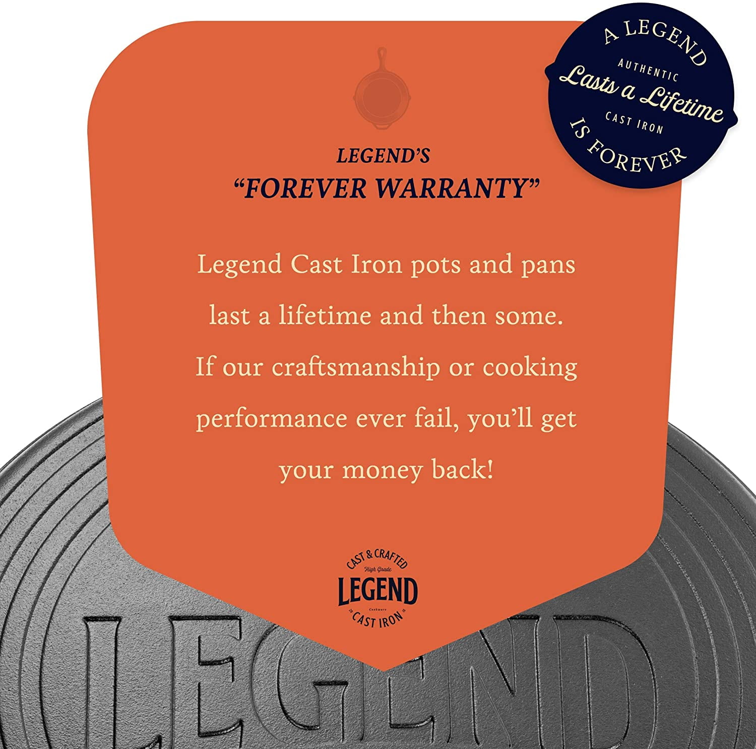 Legend Cast iron Pizza Pan  14” Steel Pizza Cooker with Easy Grip