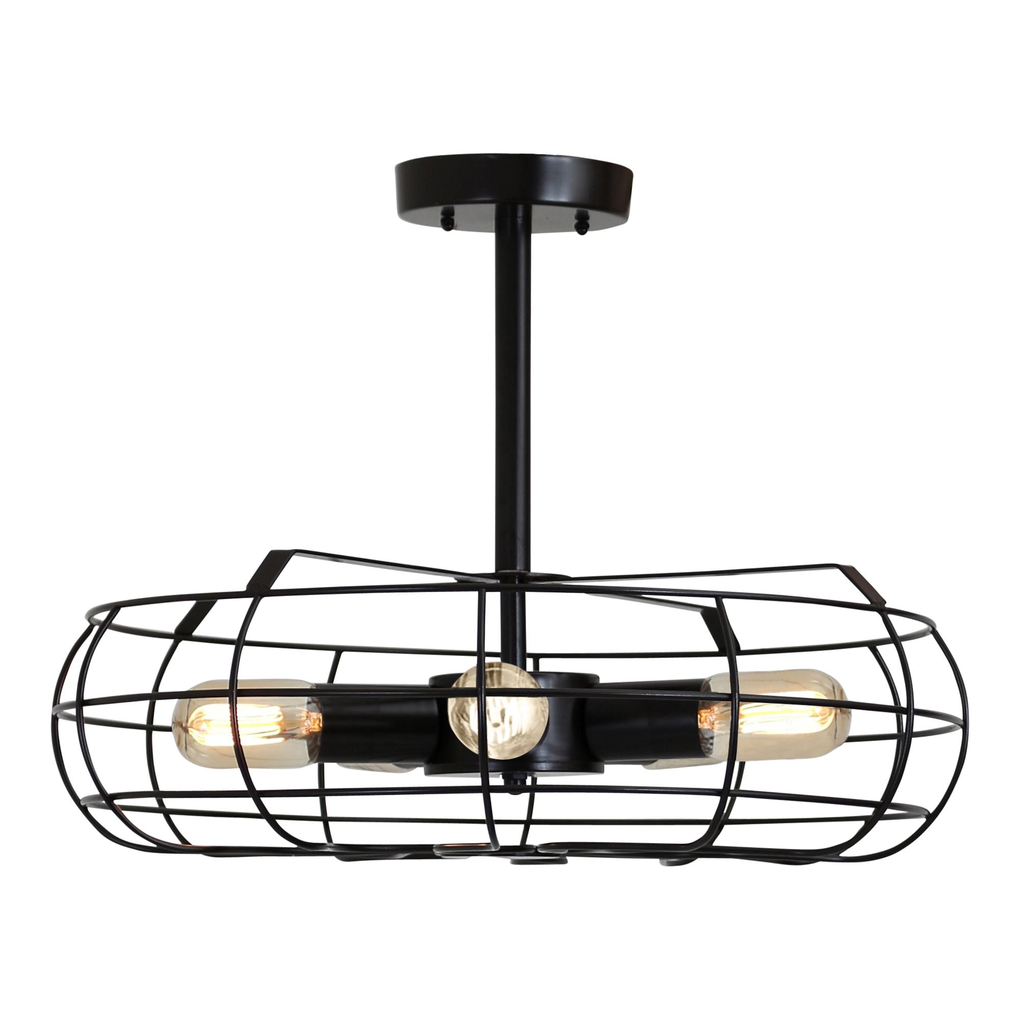 Ozzy Vintage Industrial Ceiling Fan Light In Antique Finish By Lumisource