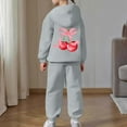 thumbnail image 4 of LIIPEE Autumn Winter Outfit Sets For Girls Bow Graphic Long Sleeve Pullover Hoodies And Sweatpants 2 Piece Set Kids Casual Comfortable Cute Outfits,8-9 Years, 4 of 7