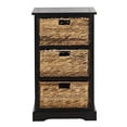 thumbnail image 2 of Safavieh American Homes Collection Halle Distressed Black 3 Wicker Basket Storage Side Table, 2 of 2