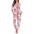 thumbnail image 1 of Conjunto de pijama de dos piezas para mujer, traje de camisón de manga larga con patrón navideño, Jersey informal, pantalón, ropa de dormir con estampado a pedido, 1 of 4