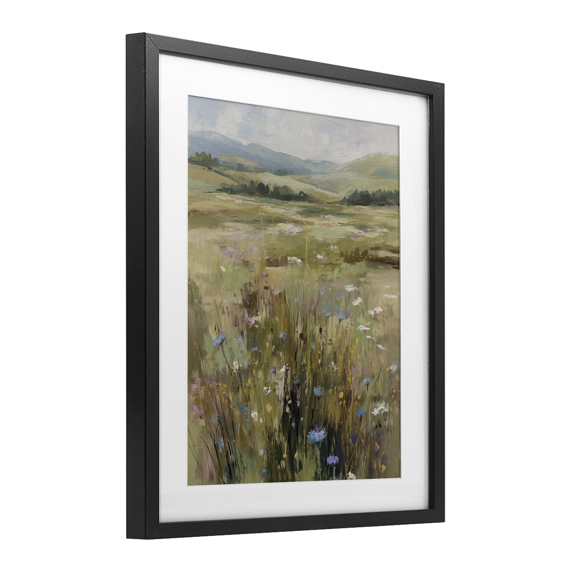 Stupell Industries Breezy Pastures Impression Black Framed Print Under Glass, design by Svetlana Aleynikova