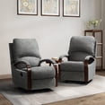 thumbnail image 2 of 14 Karat Home Upholstered Rocking Recliner Chair Set of 2 with Metal Base for Living Room, Grey, 2 of 10