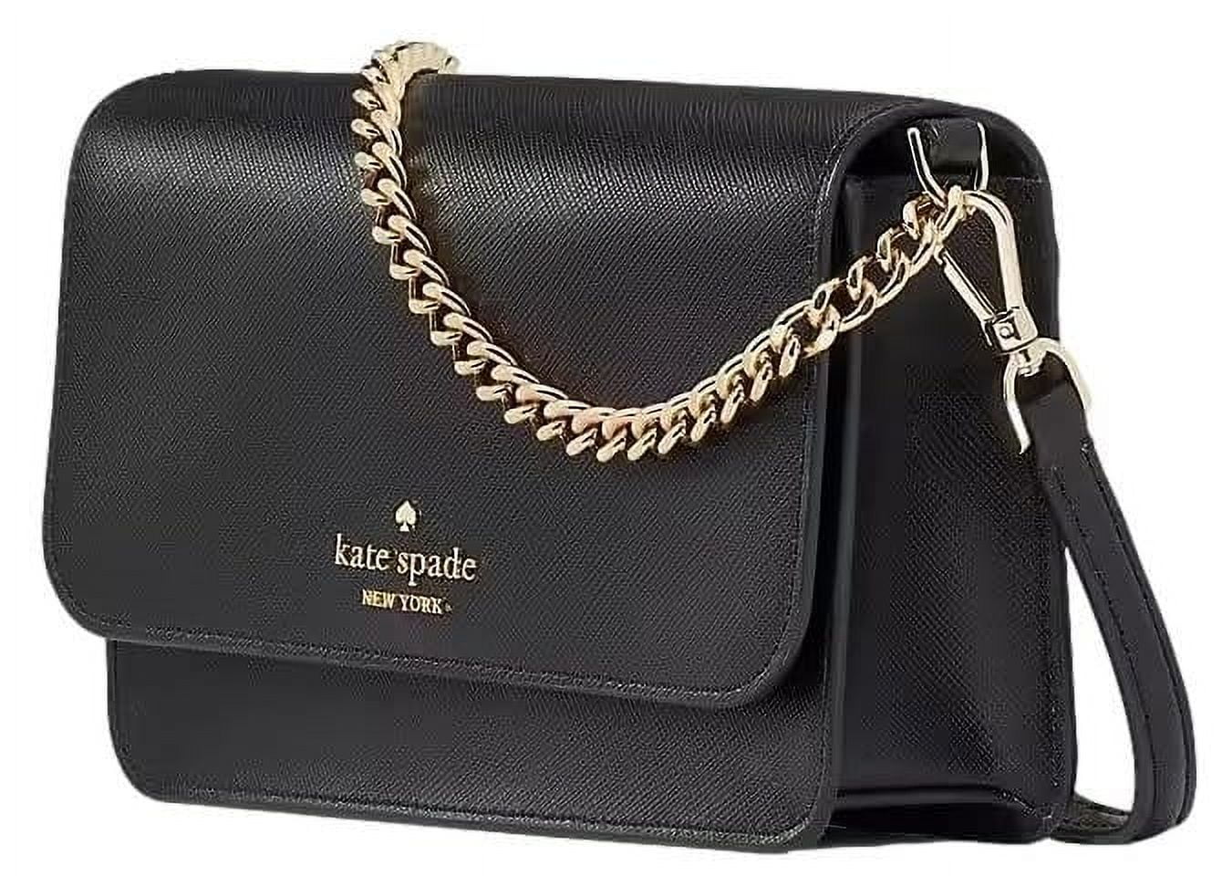 Kate Spade New York Women's Madison Saffiano Leather Small Flip CrossBody Bag, Black