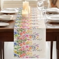 thumbnail image 3 of Table Runners 120 Inches Long Dress Scarves, Pink Flowers Farmhouse Coffee/Dining/Kitchen Table Runner for Living Room, Spring Floral Daisy Vintage Pastoral Botanical 13x120 Inch, 3 of 9