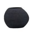 thumbnail image 6 of Textured Glass Vase for Living Room Decor - Modern Home Decor Accents with Sculpted Surface Detail - Decorative Flower Vase for Room, Bedroom, House, Office, and Table Display - 8", Black, 6 of 9