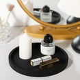 thumbnail image 6 of Silicone Bathroom Tray Round Vanity Tray Decorative Soap Holder Kitchen Countertop Organizer Coffee Table Decor for Candle, Perfume, Plant, 9 Inch, Black, 6 of 9