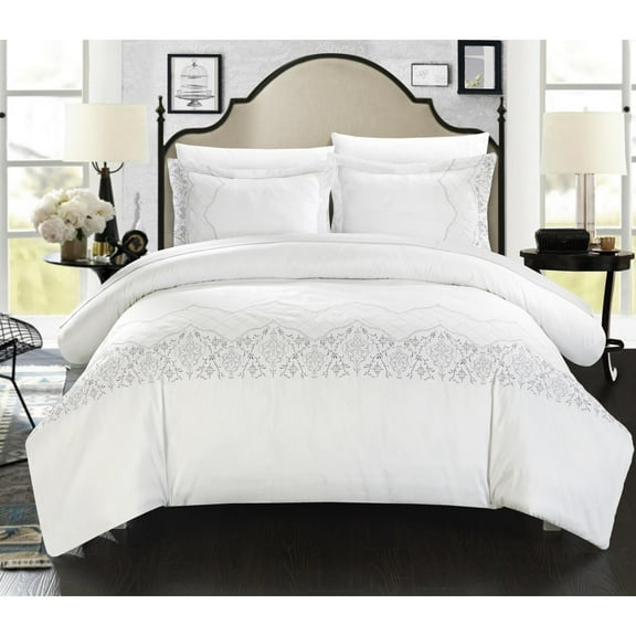 Chic Home 3 Piece Saunder Embroidered Bridal Collection Duvet Set
