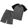 thumbnail image 2 of 1 Ensemble de Vêtements de Nuit pour Homme Remplacement Printemps Été Manches Courtes Col Rond Couleur Unie Pyjamas de Nuit G, 2 of 8